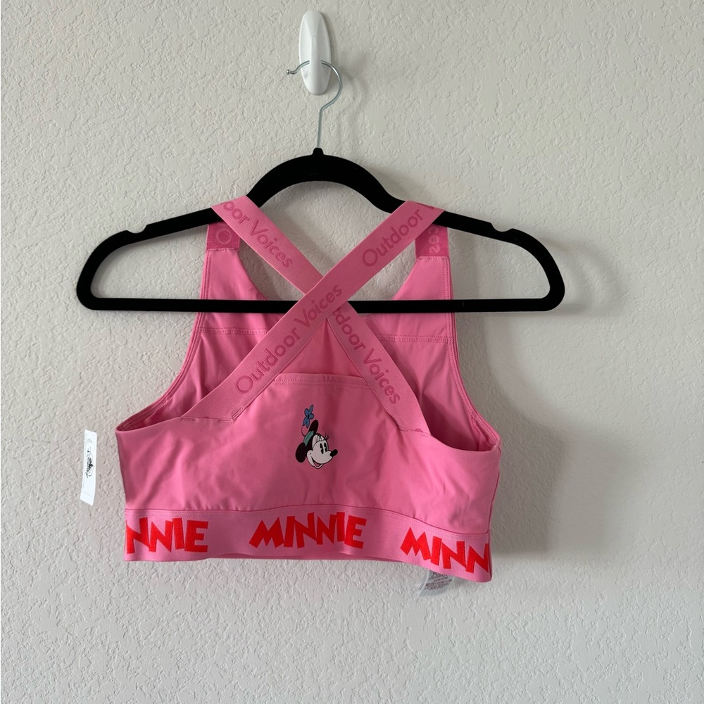 NWT Outdoor Voices Disney Snacks Bra Minnie Pink